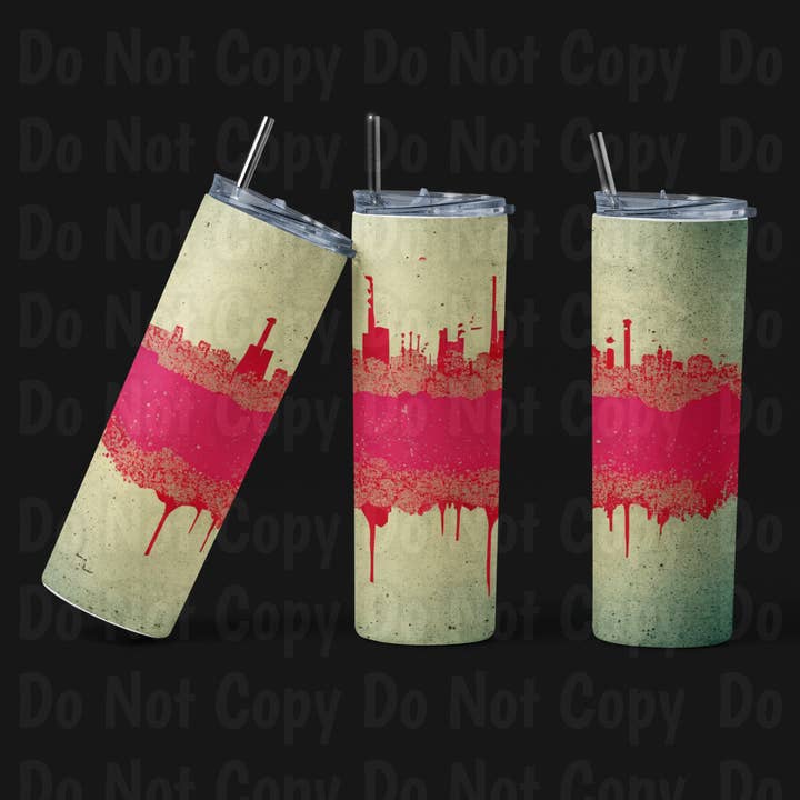 Abstract Soundwave Cityscape Tumbler for wholesale by Gonna Get Crafty