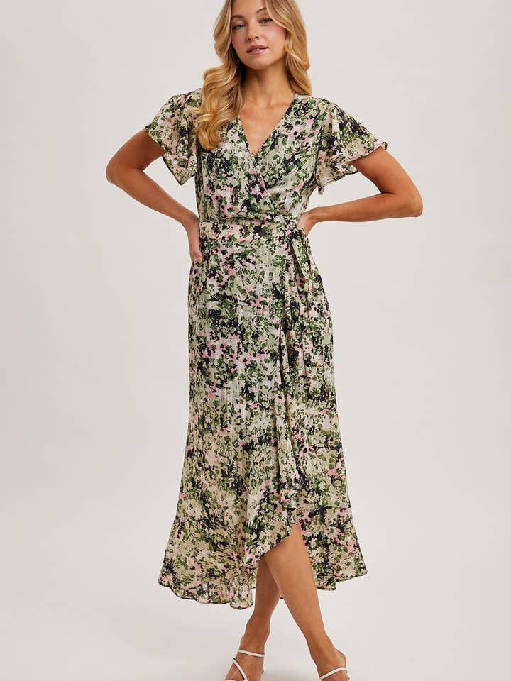 Bluivy - Wholesale Dress - Women's - FLORAL PRINT WRAP RUFFLED MIDI DRESS - EASTER DAY3