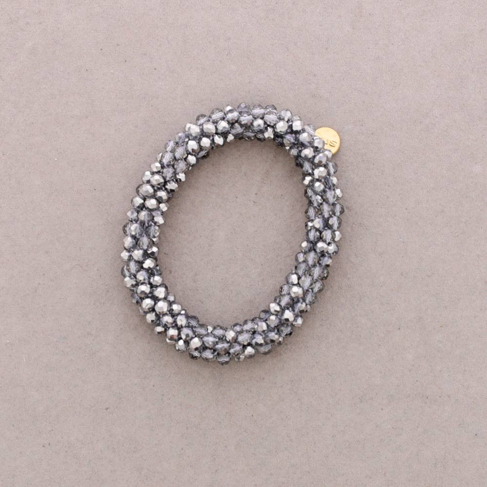 Sonata - Wholesale Snap Jewelry - Elastic Bracelet Faceted Crystals 4mm (B)6