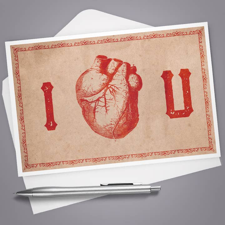 Greeting Card, I Heart You, I Love You, Love Card, Halloween for wholesale by Vintage Wit