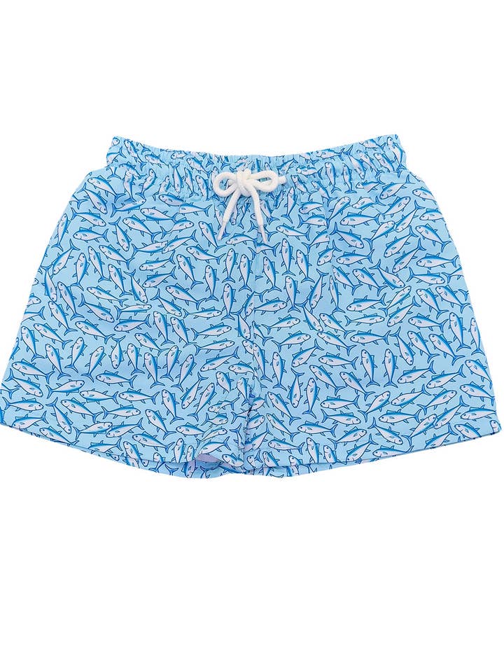 St. Simons Swim Trunk Blue Tuna for wholesale by Saltwater Boys Company