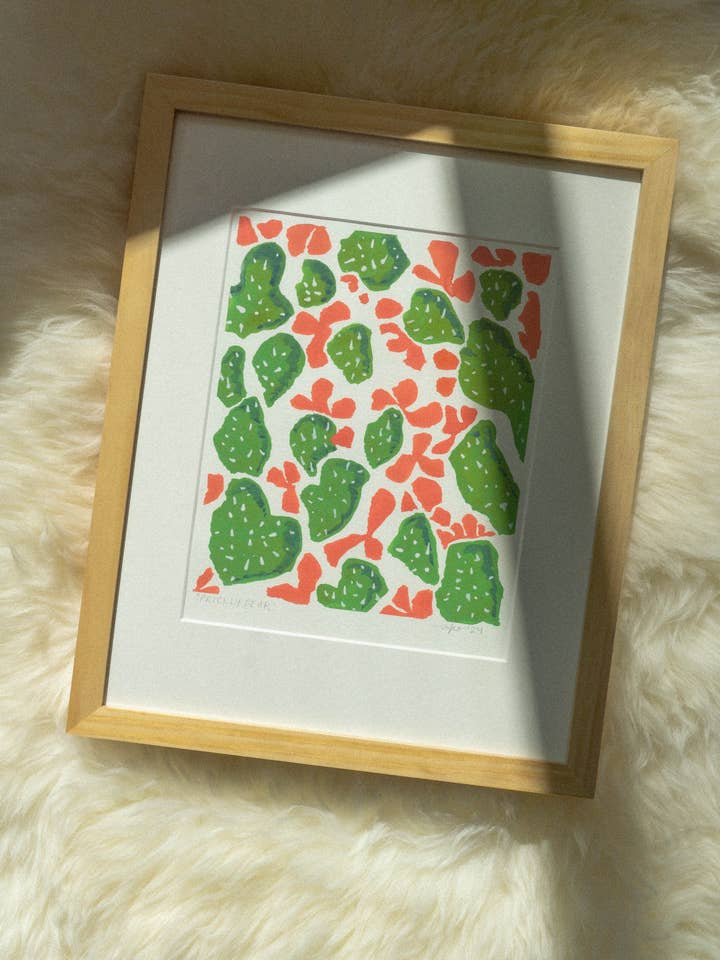 Abstract cactus illustration, western wall decor, art print for wholesale by Mel K. Olrich Art