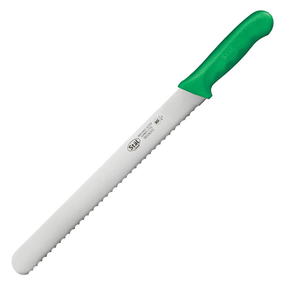 EcoQuality - Wholesale Kitchen/Utility Knife - KWP-121-121Y, 12" Hdl Straight Diff Colors Wavy Edge Slicer, EA2