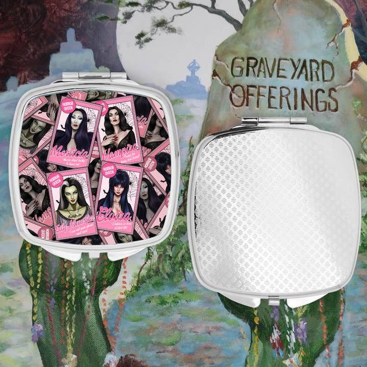 Graveyard Offerings - Wholesale Compact Mirror - Ladies of Horror Mirror