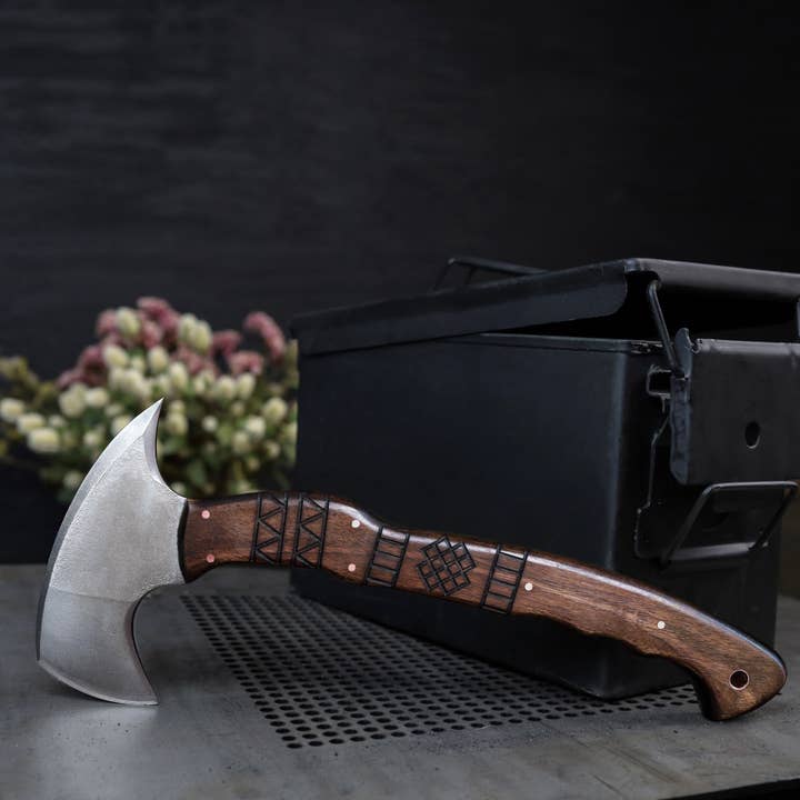 Tomahawk w/ Wooden Handle | Camping Hatchet | Engraved Axe for wholesale by AncientSmithy