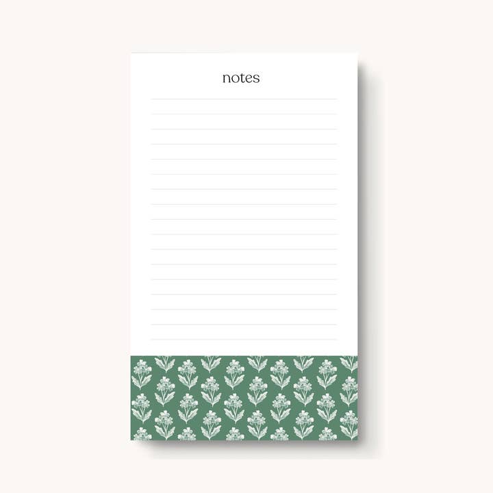 Forget Me Nots Sage Lined Notepad for wholesale by Elyse Breanne Design