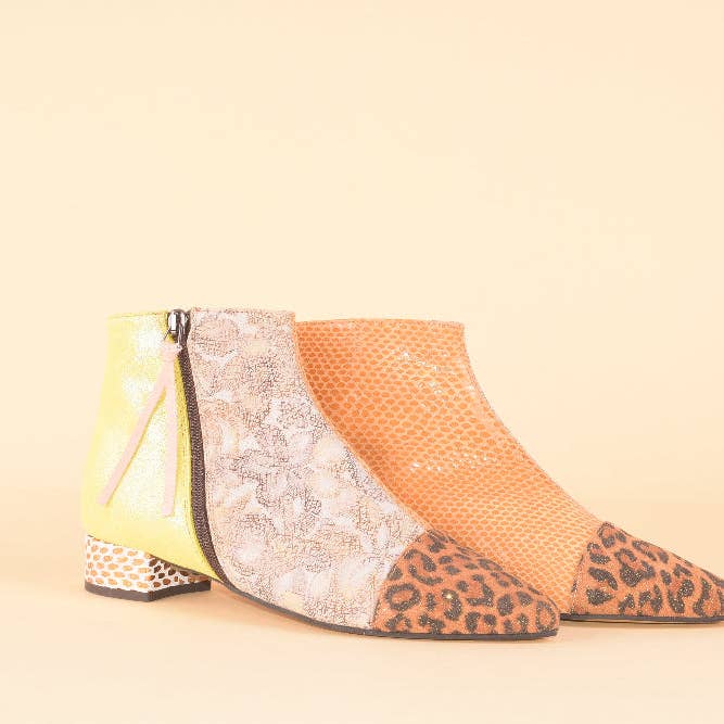 Manhattan Booties - Bottines en cuir patchwork2 pour la vente par ebarrito
