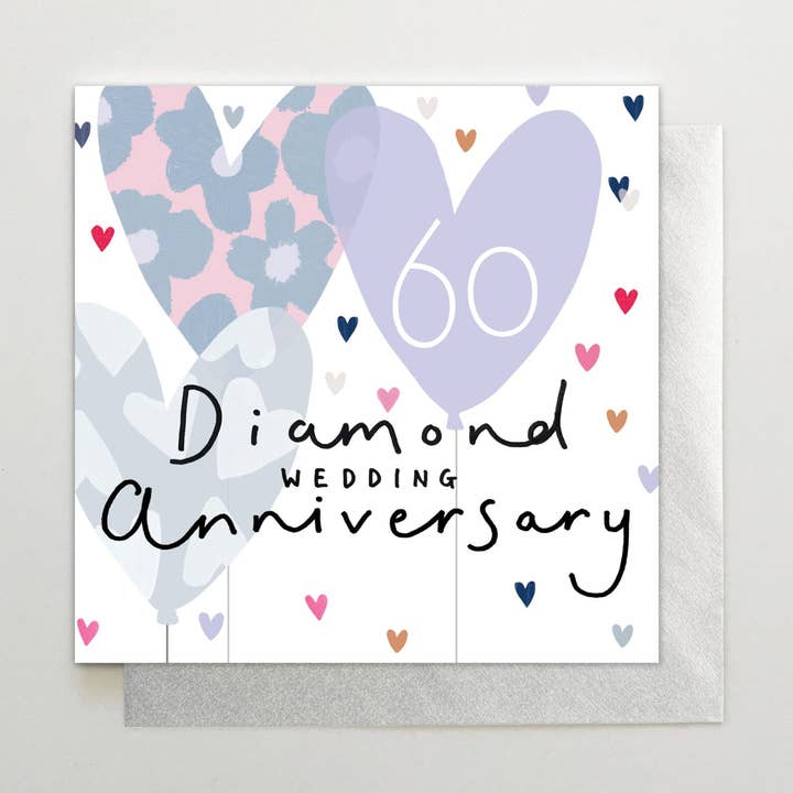 Stop the Clock Design - Wholesale Anniversary Card - HA34 - Diamond Wedding Anniversary Balloons0
