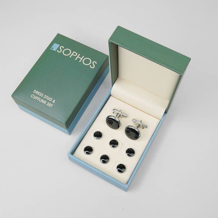 Kjole Stud & Manchetknapsæt Sort/Sølv for engroshandel hos Sophos
