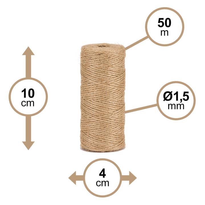 La Cordeline - Wholesale Twine - 1.5mm 50m Natural Jute Twine3