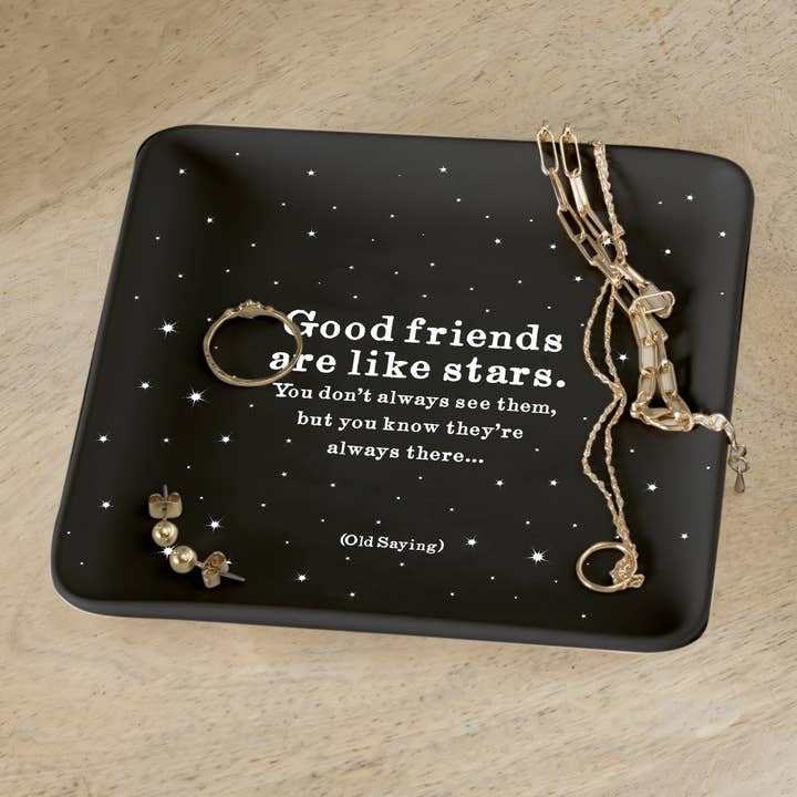 Quotable - Wholesale Decorative plate/dish/bowl - Trinket Dishes - TR175 - Good Friends Stars (Old Saying)2