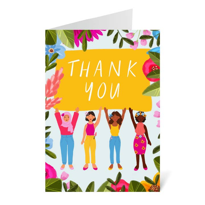 'Thank You' Floral Women Greetings Card for wholesale by Flourish Paperworks