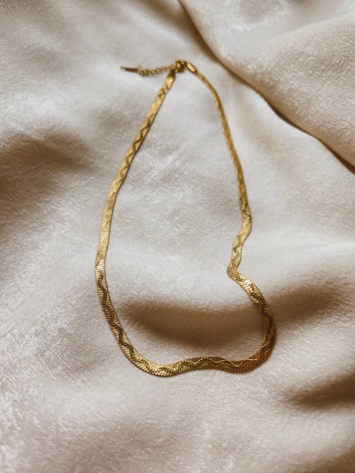 Sleek Herringbone Necklace for wholesale by Lotus & Lace Designs