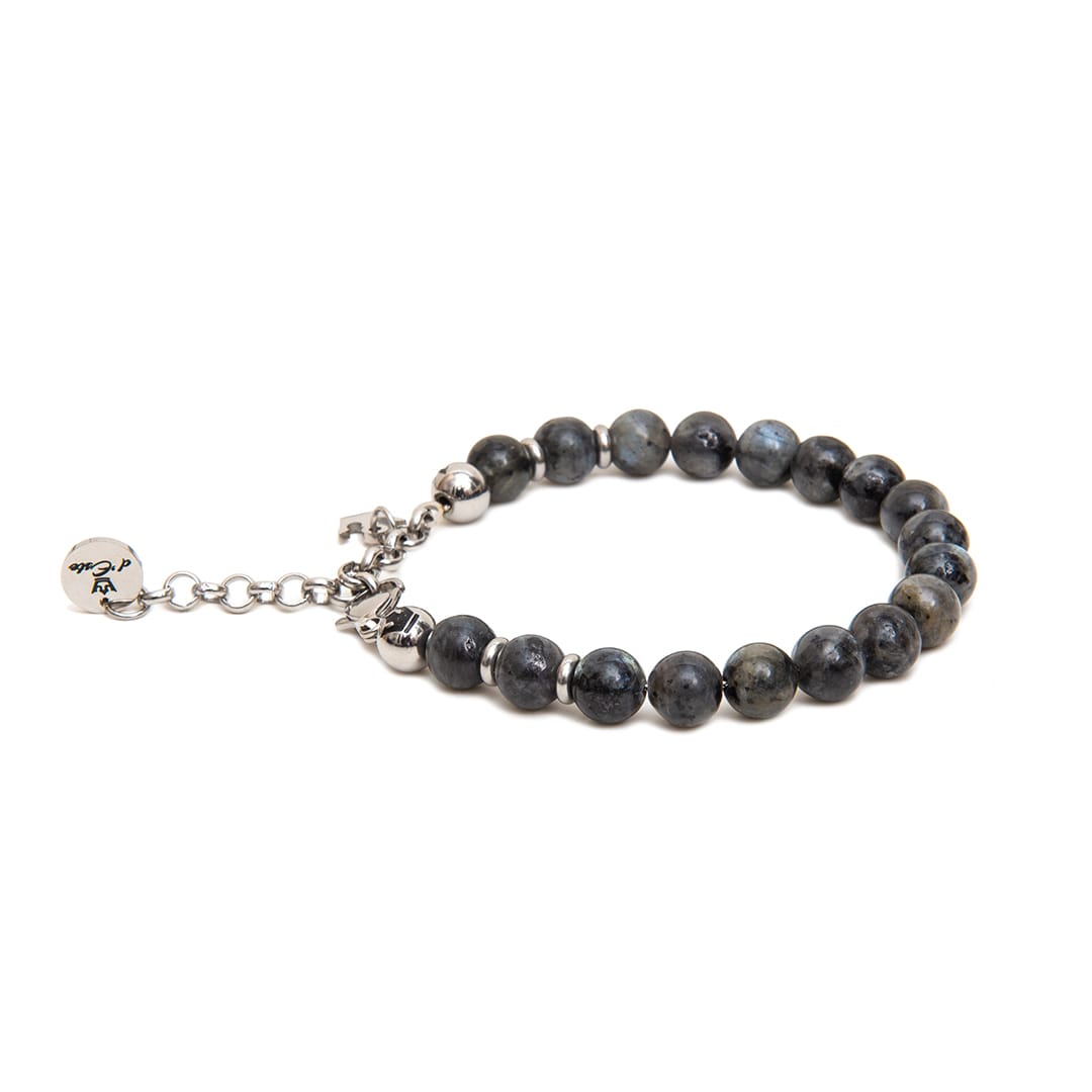 d'Este - Vendita all'ingrosso Bracciale con perline - Bracciale Agata Grigia 8Mm2