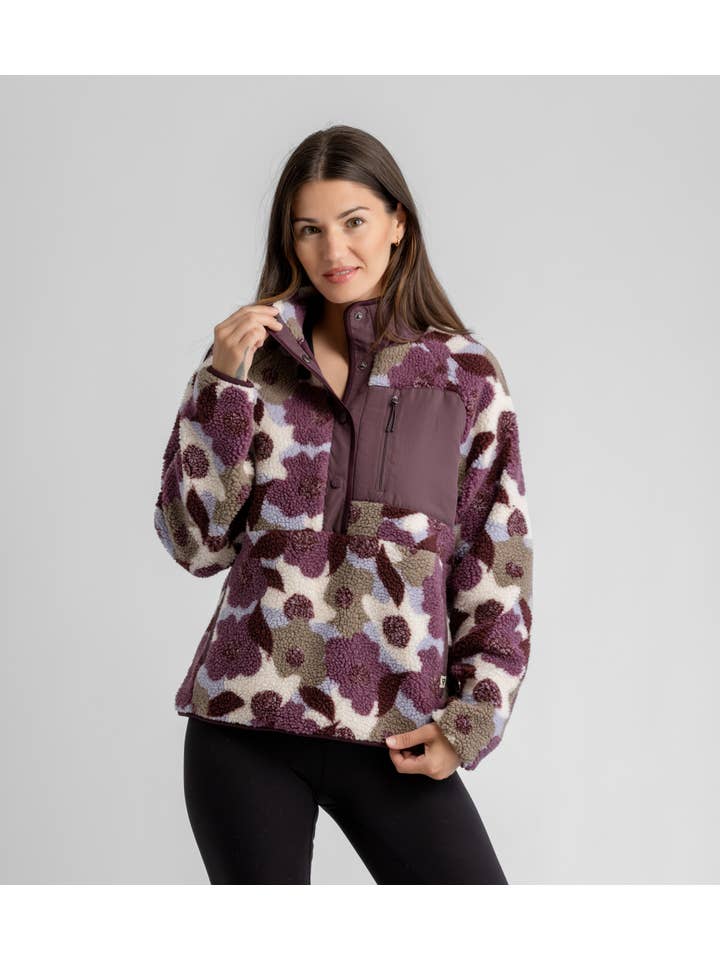 LIV Outdoor - Wholesale Fleece - Women's - Women's Tara Jersey Lined Snap-Up Pullover in Print