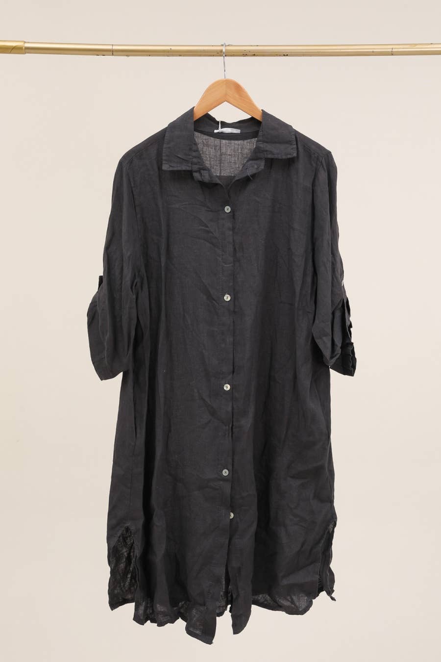 la maison des fibres naturelles - Venta al por mayor Vestido - Mujer - Vestido camisa de lino 100 % con botones, largo medio28