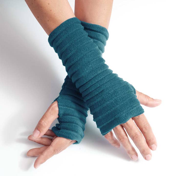 Wristees Fingerless Gloves - Teal Blue for wholesale by Anna Falcke