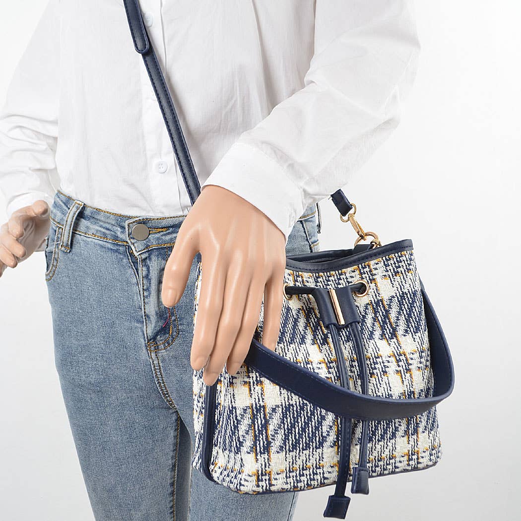 3AM BY H&D ACCESSORIES – Engroshandel Crossbodytaske - Dame – Tweed Plaid spand taske6