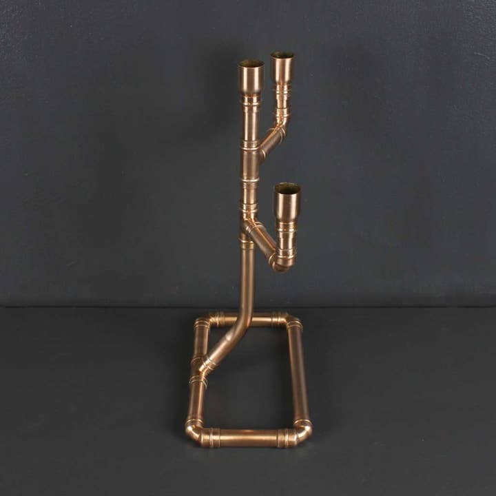 Kopper Kreation - Wholesale Candle Holder - Classic Copper Pipe Candelabra