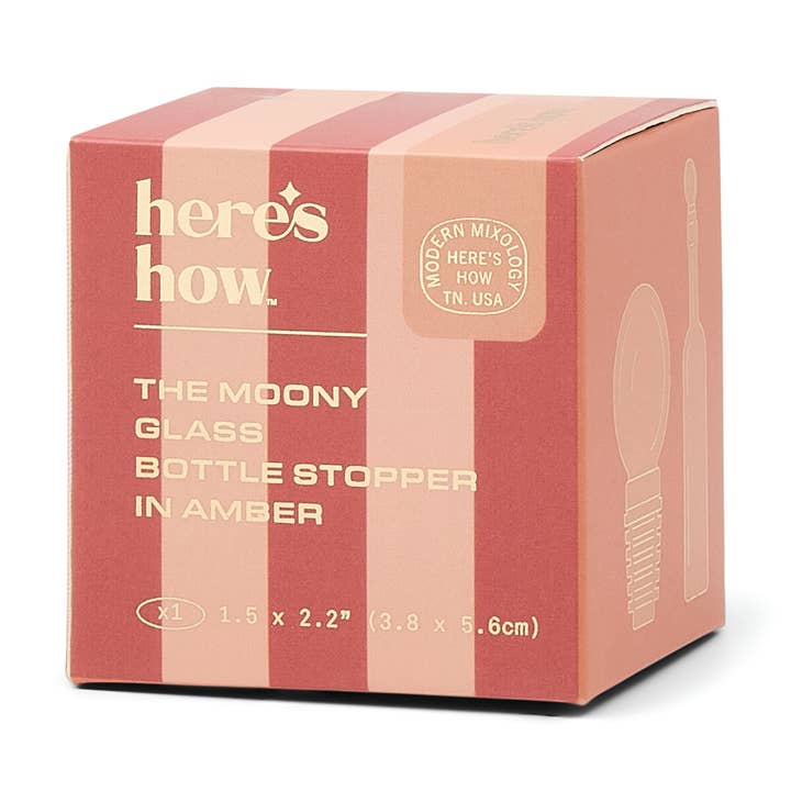 The Moony Glass Bottle Stopper - Amber for wholesale by Here's How