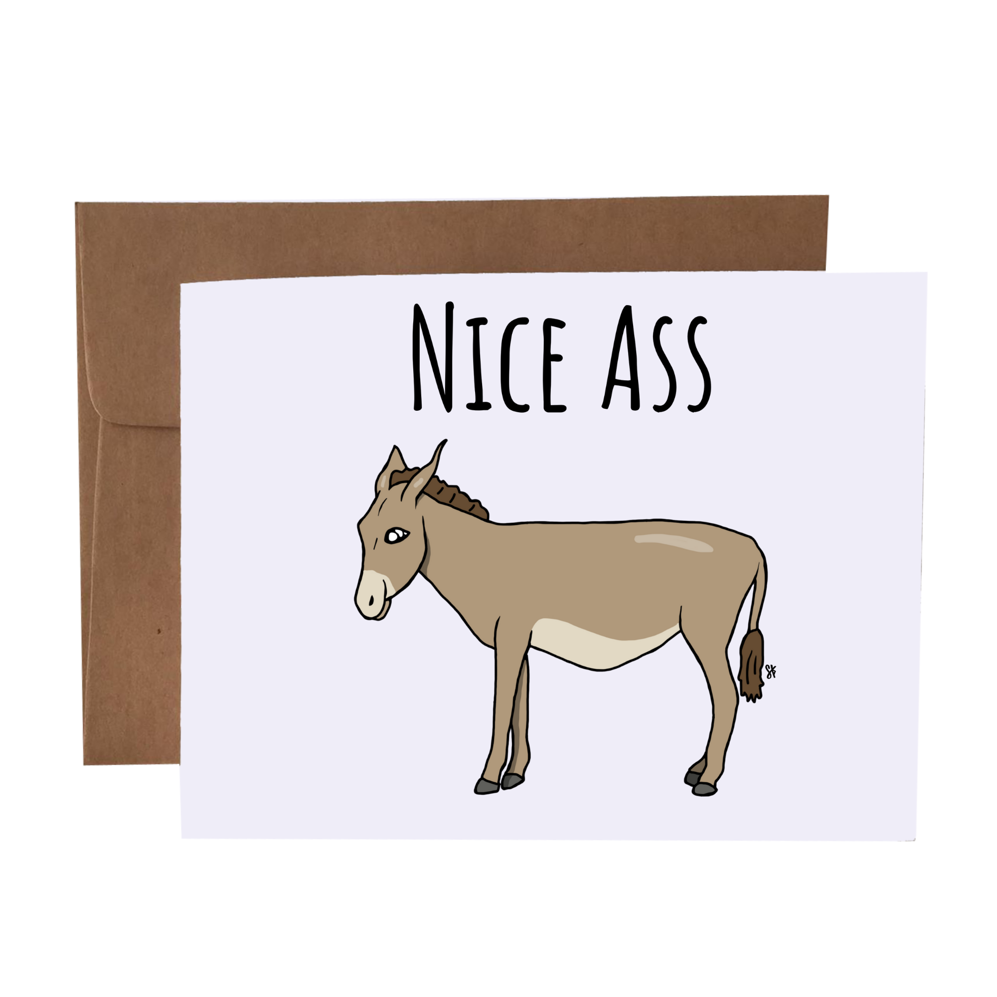 SKP ink - Wholesale Everyday Greeting Card - Nice Ass Donkey Pun Naughty Greeting Card0