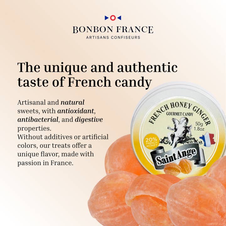 Bonbon-France - Vente Bonbons durs - Saint-Ange Miel Gingembre1