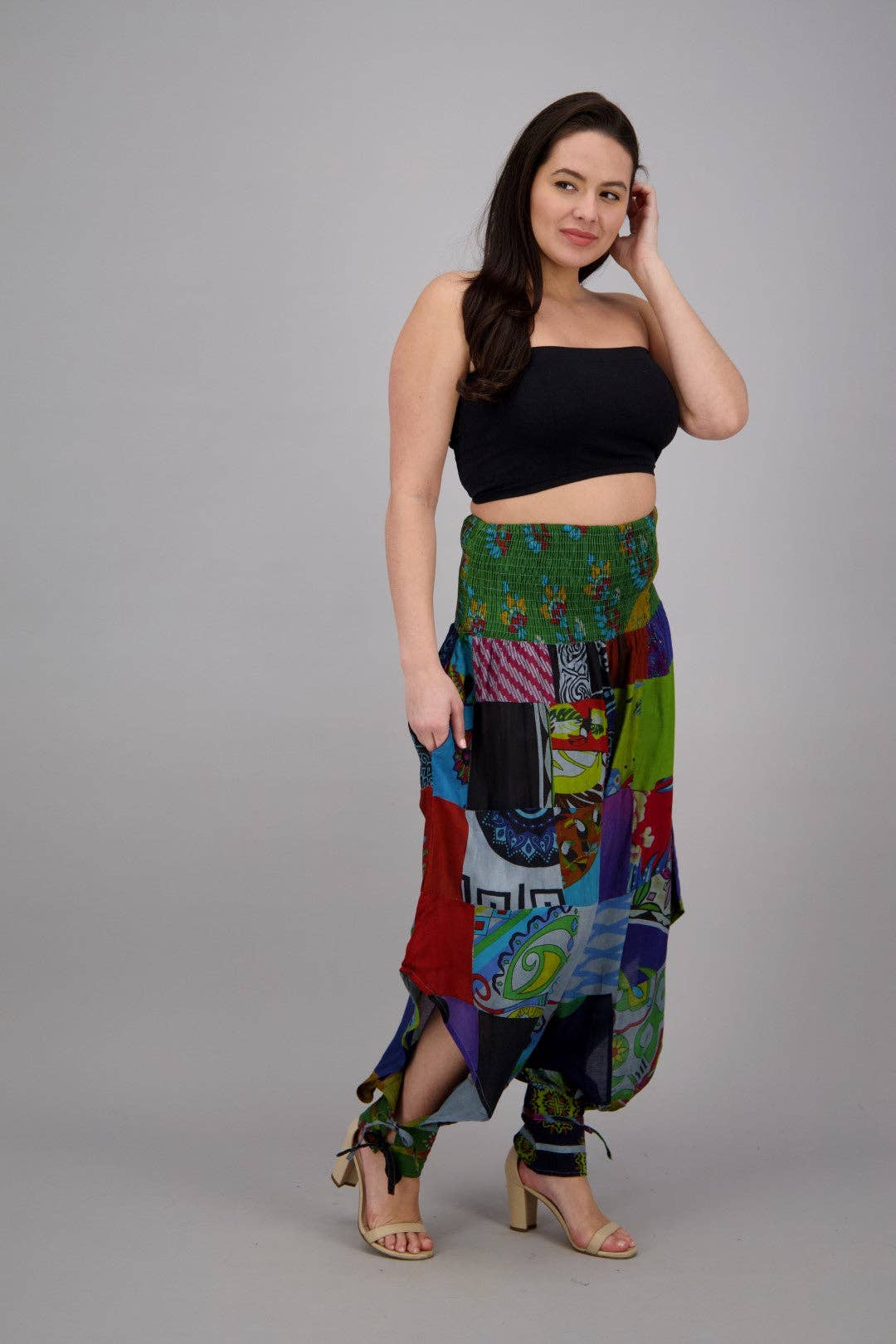 Colores surtidos Pantalones Harem Patchwork PAT-3291 de venta al por mayor en Faire13