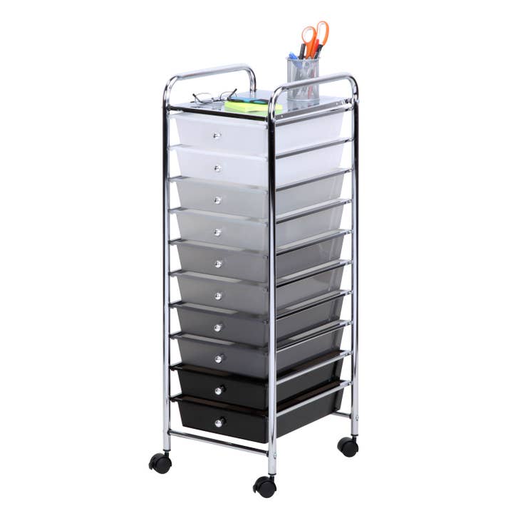 10 Drawer Cart, Shaded for wholesale by Honey-Can-Do