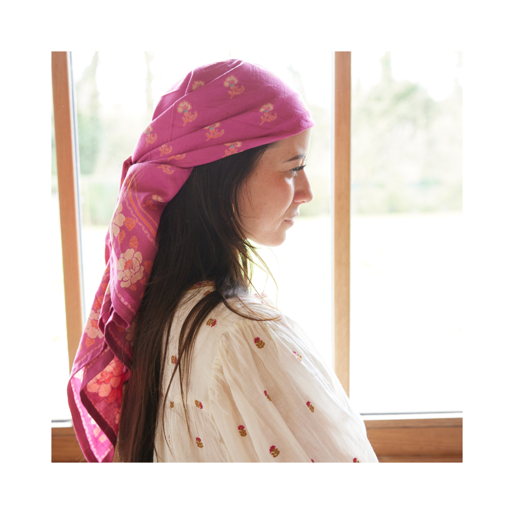 Bonheur du Jour – wholesale Head scarf – Women's – Indian Scarf - Nur Camelia2