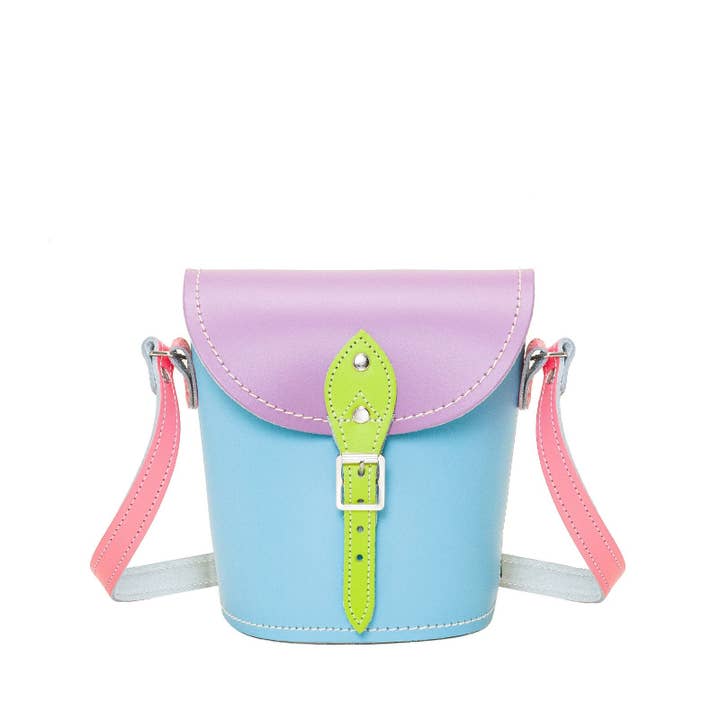 Handmade Leather Barrel Bag - Pastel Kaleidoscope for wholesale by Zatchels