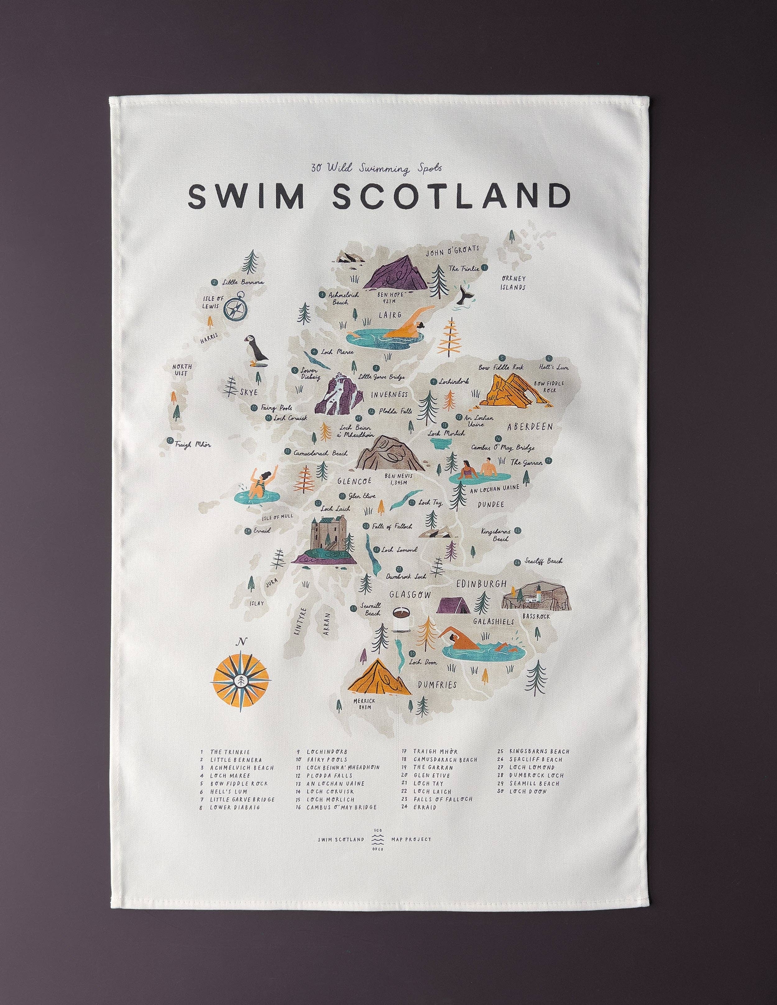 Oldfield Design Co - Vendita all'ingrosso Strofinacci - Asciugamano da cucina Swim Scotland1