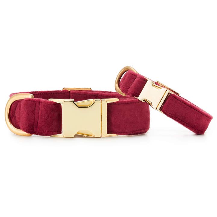 The Foggy Dog - Wholesale Pet Collar - Dog - Burgundy Velvet Dog Collar2