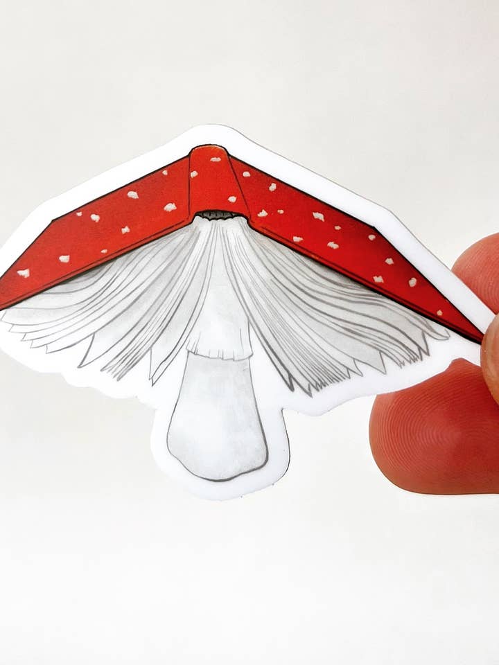 Book mushroom sticker for wholesale by Underbrush Art
