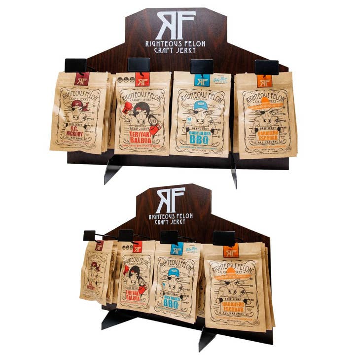 Righteous Felon Craft Jerky - Wholesale Retailer Display - Food & Drink - RF Sampler Assortment & Display