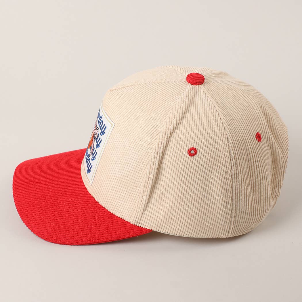 Fashion City - Wholesale Trucker Hat - Unisex - Gameday Football Bow Patch Corduroy Trucker Hat16