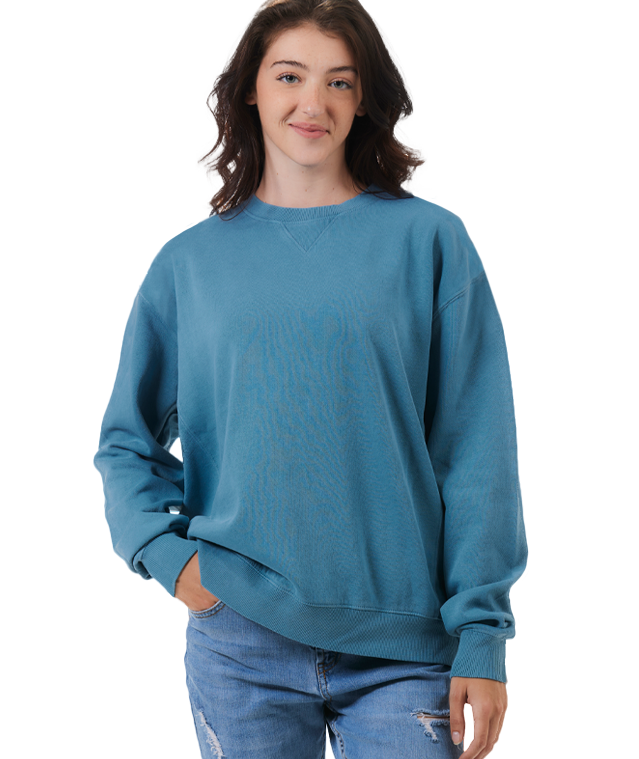U.S. Apparel - Wholesale Sweatshirt - Women's - Unisex Garment Dyed Fleece Crew42