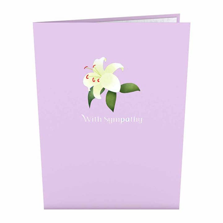 Lovepop Cards - Wholesale Sympathy Card - Sympathy Lily 5''x7'' Card, Pop-Up Cards