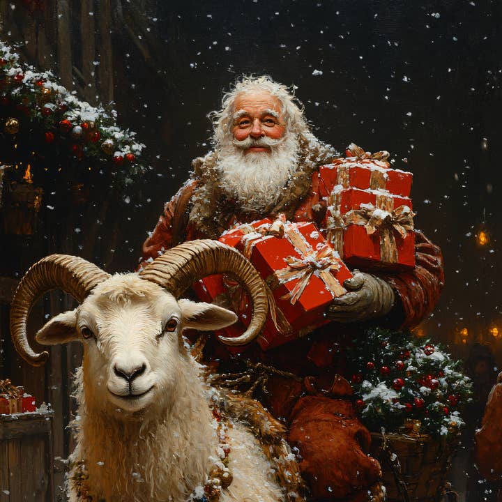 Ye Curiosity Shoppe - Wholesale Ornament - Yule Goat & Santa Ceramic Ornament6