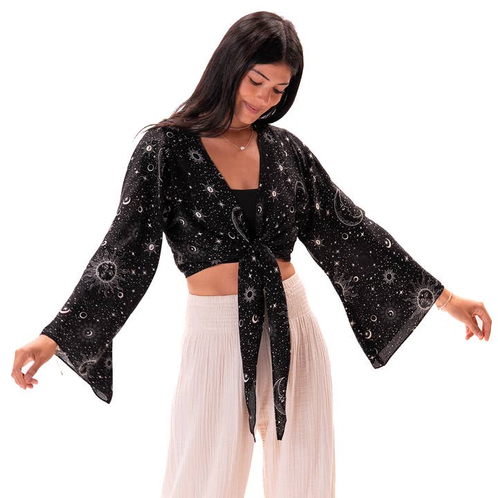 Lotus and Luna - Wholesale Lounge Top - Women's - Raven Cosmic Sky Daydreamer Top1