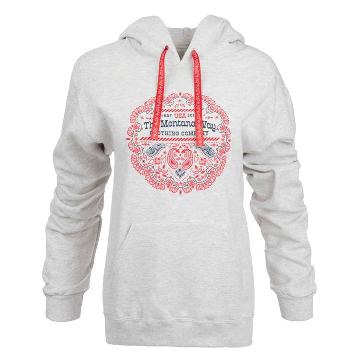 The Bandana Hoodie in Oatmeal for wholesale by The Montana Way