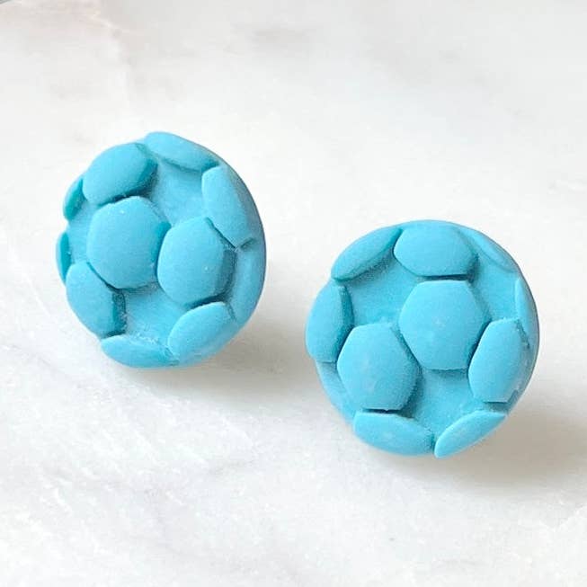 Current | Teal Soccer Ball Stud | Kansas City Current for wholesale by Seasons in Kansas City