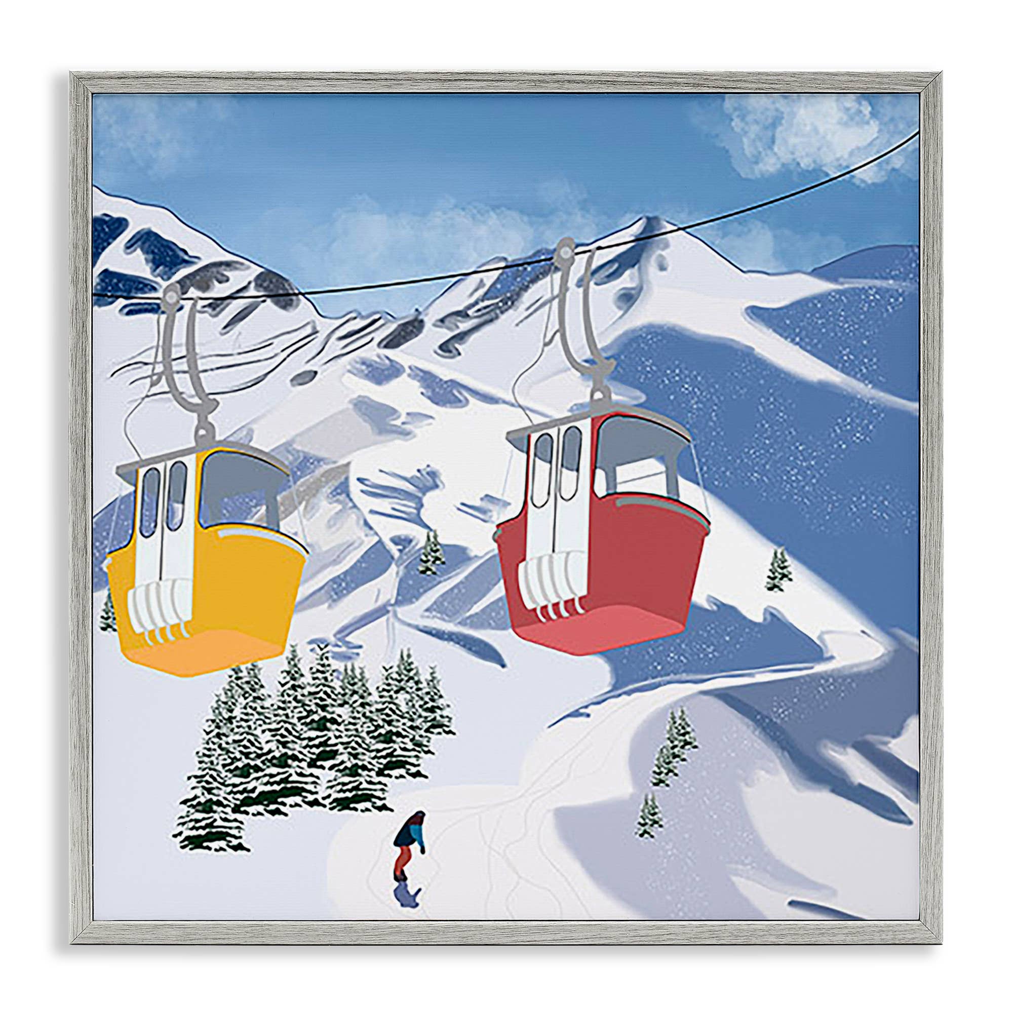 Stupell Industries - Wholesale Wall Sign - Ski Lift over Vast Mountain - Framed Wall Art20