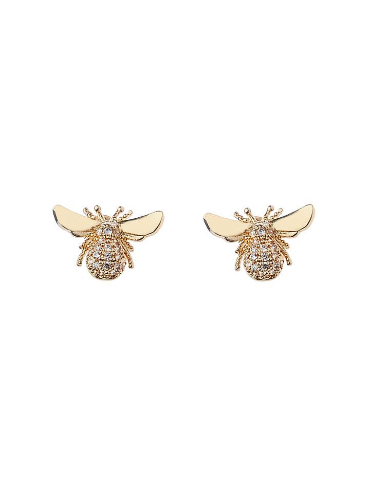 Boucle d'oreille Post Bee avec strass en cristal pour la vente par Oceanic Jewellers - Majique London