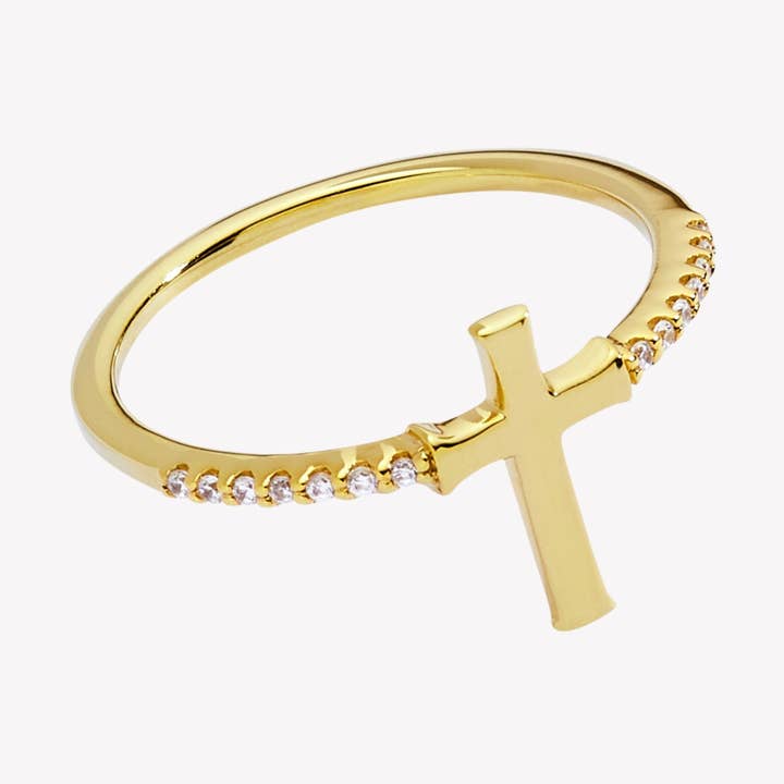 Luminous Cross Pavé-ring för wholesale av Rizen Jewelry