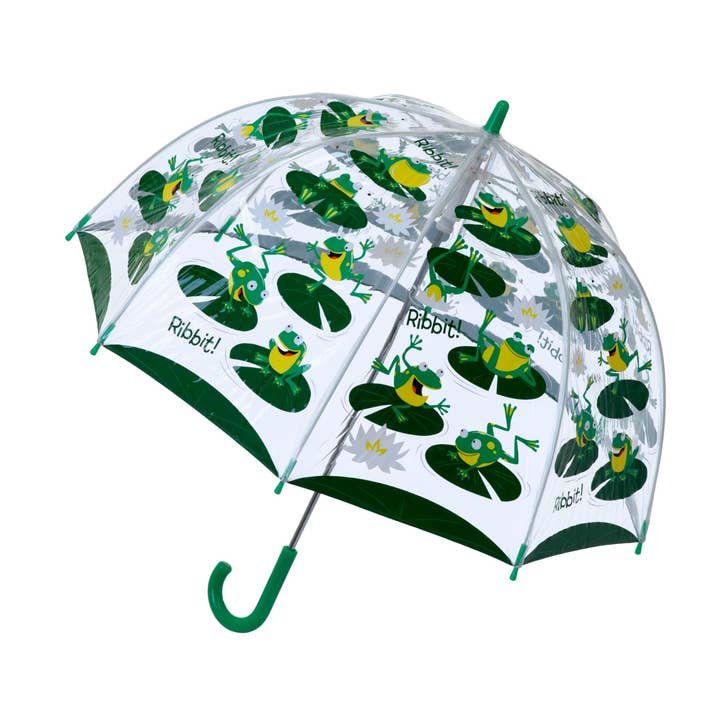 grün Regenschirm aus PVC mit Froschmotiv für Kinder von Bugzz @ Soake Kid für den Großhandel auf Faire0