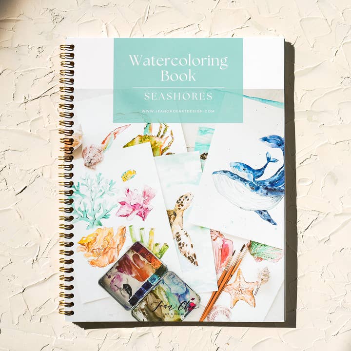 Watercolor Workbook: Seashores & Ocean Outlined Designs for wholesale by Jean Choe Art & Design
