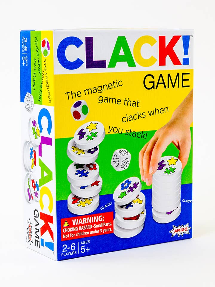 CLACK ! — Le jeu magnétique qui se claque comme vous empilez ! pour la vente par AMIGO Games