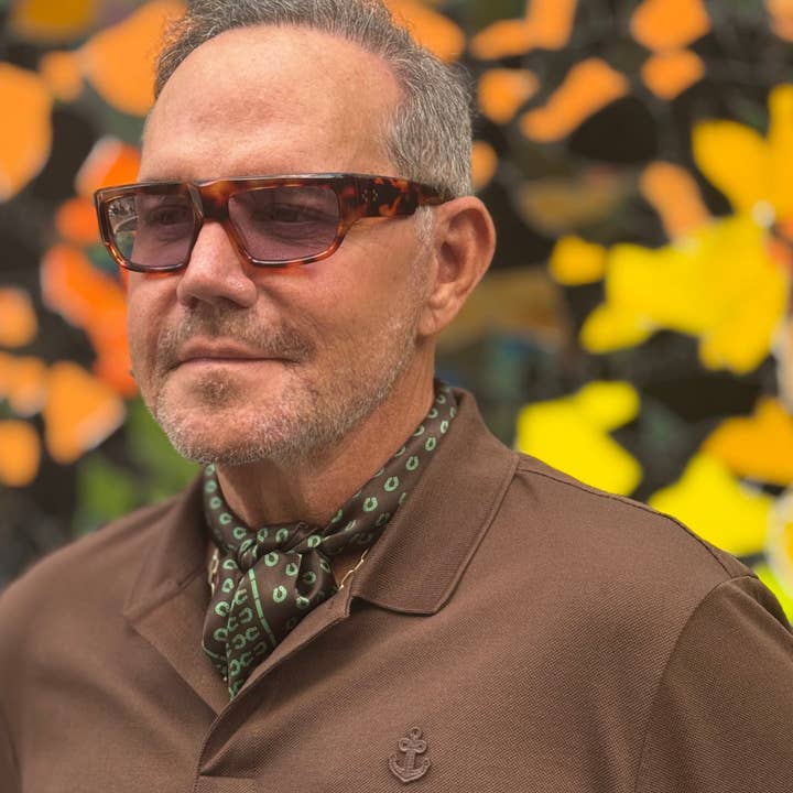 Classic Horseshoe Print Silk Scarf – 65cm Men’s Neckerchief for wholesale by LuluLane