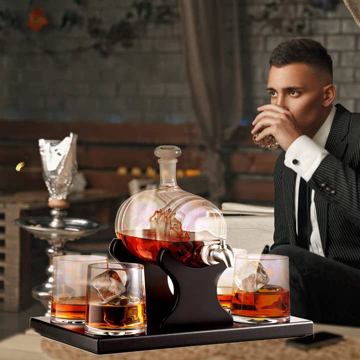 Bezrat - Wholesale Decanter - Whiskey Decanter Barrel Gift Set