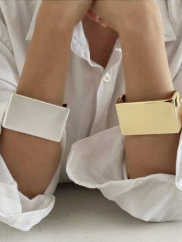 Sheer Trend – Engroshandel Manchetarmbånd – Geometrisk ensfarvet armbånd tilbehør7